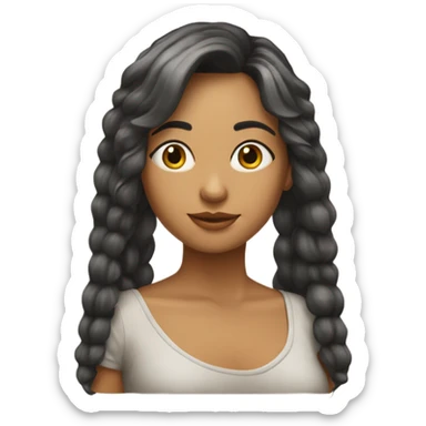 chica de pelo largo y flequillo sticker