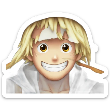 Luffy one piece with strawhat sticker