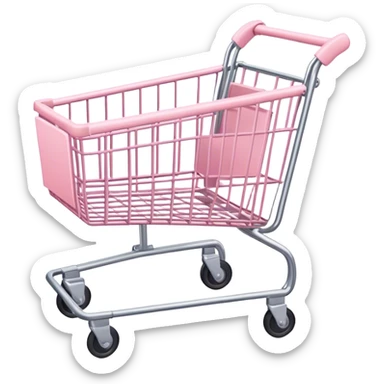 Pale pink empty shopping cart sticker