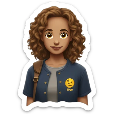 Hermione Granger wears a T-shirt with the word Sude on it sticker