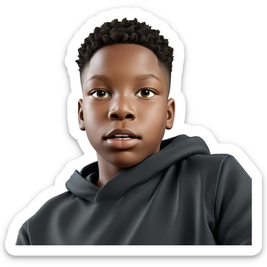 realistic portrait of a boy sticker