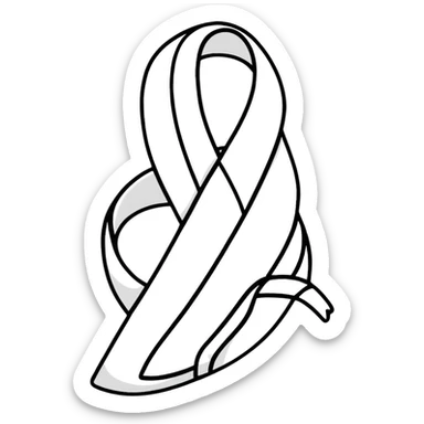 White lung cancer ribbon sticker