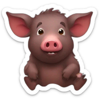 cute boar drinking red wine sticker