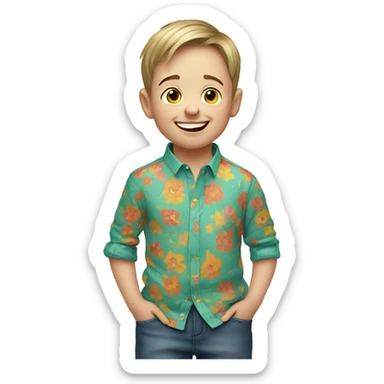 Down syndrome boy sticker