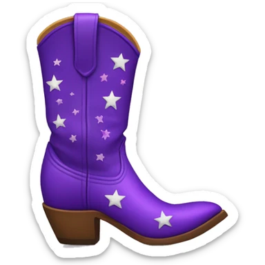 Putple cowboy boots with stars sticker