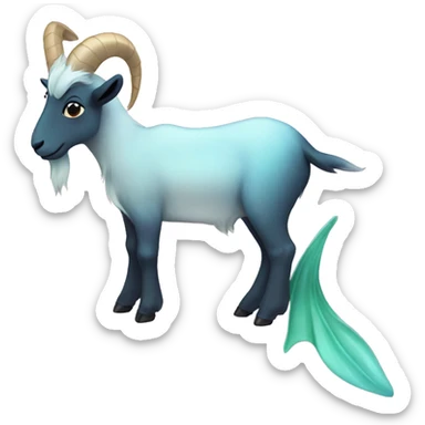 Goat attached to a mermaid tail sticker