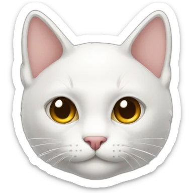 Gato de color blanco con manchas oscuras sticker