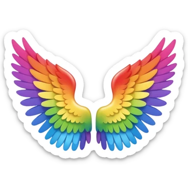 Simple small rainbow angel wings. Simple cute small left and right rainbow angel wings. Only wings. sticker