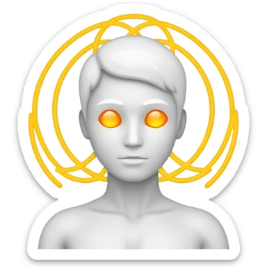 human silhouette with balanced energy lines sticker