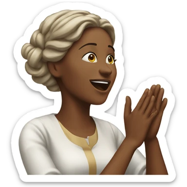 Woman praising god sticker