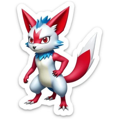 Cool Shiny Digimon-Sneasel-Zangoose-hybrid full body sticker