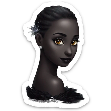 Fully Black swan beautiful magical sticker