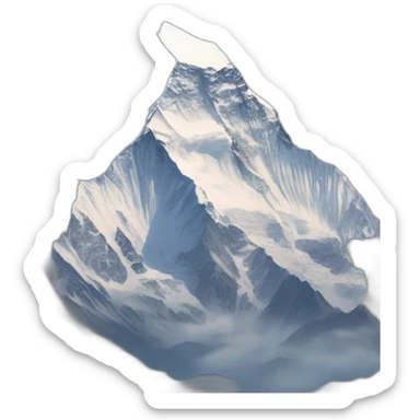 make a simple emoji of a mountain like mountain everest, k2, a snowy mountain but it should be in persepective now its too long from bottom sticker