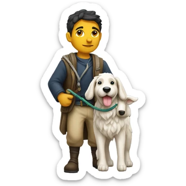shepherd holding a bush on a leash sticker