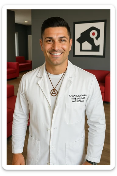 Kinesiologo chiamato Antonio Anania, immagini iperrealistiche sticker