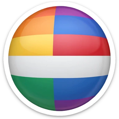 Rede Globo circle white rainbow flag sticker