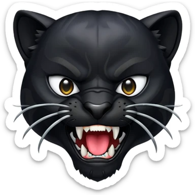 Pantera nera che apre la bocca emoji sticker