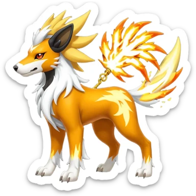 Manectric-Solgaleo-Electrike-Furfrou-Houndoom-Fakemon-fusion, full body sticker