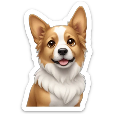 Dog accompanied by butterfly  sticker