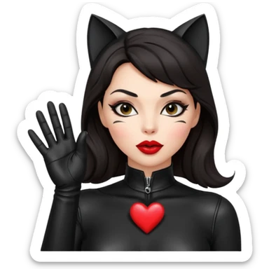 Catwoman manda besos corazon sticker