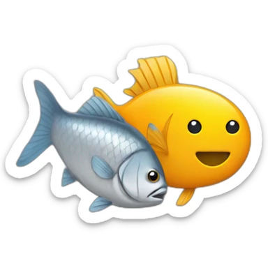 coin with fish and 1 gray color sticker