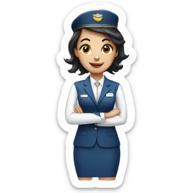 Cute flight attendant sticker
