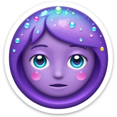 glitter purple and cian fix sticker