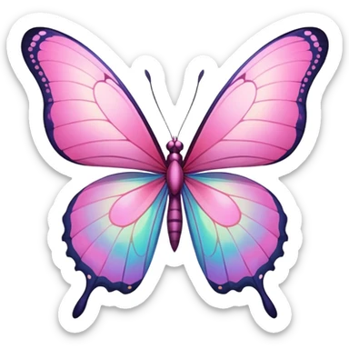Pink butterfly sticker