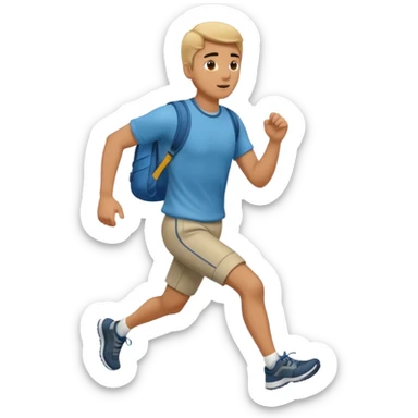 man running to the right, full body, walking clothes sticker