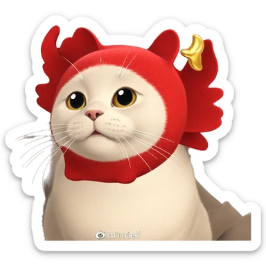 sparkling cat with whiskers sticker