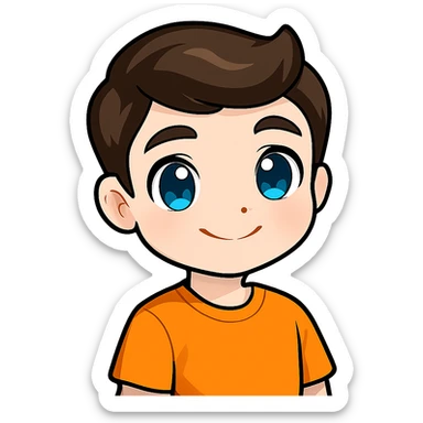 Separate the boy and the blue bird into two individual characters, each on their own with a transparent background, keeping the original cartoon style and appearance as in the reference image. sticker