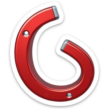 mettalic red, horseshoe magnet sticker