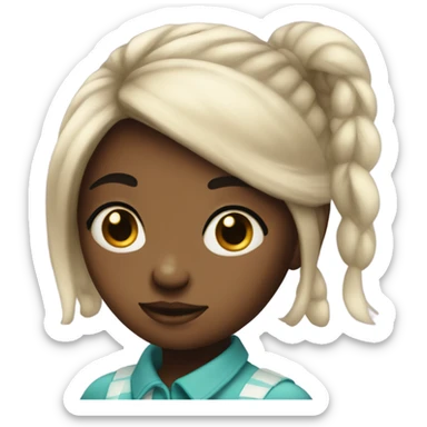 Girl with birthmark on check and 2B type hair sticker