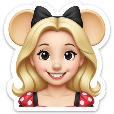 Minnie mouse blonde black ears sticker