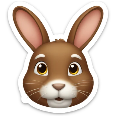 Brown rabbit sticker