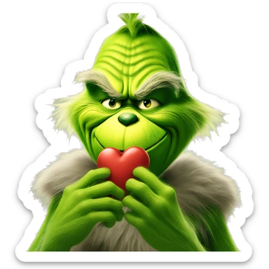 The grinch making a heart with his hands sticker