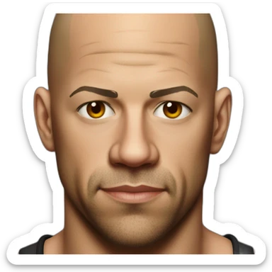 actor vin diesel serious half body sticker