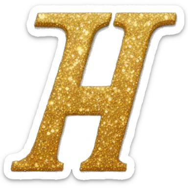 Glitter letter H sticker