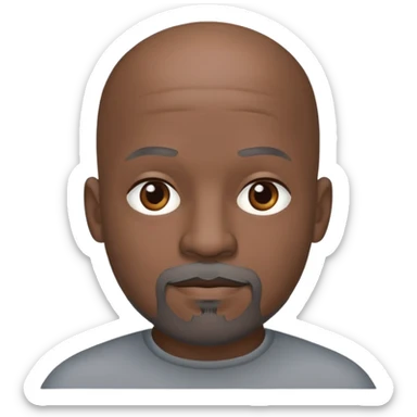 Black man bald head gray goatee no mustache  sticker