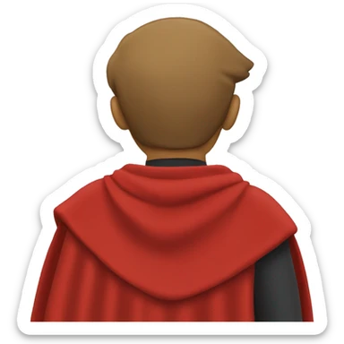 red hero cape back view sticker