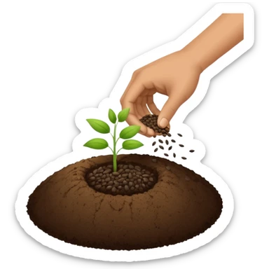 es werden saamen von einer hand in die erde getan sticker