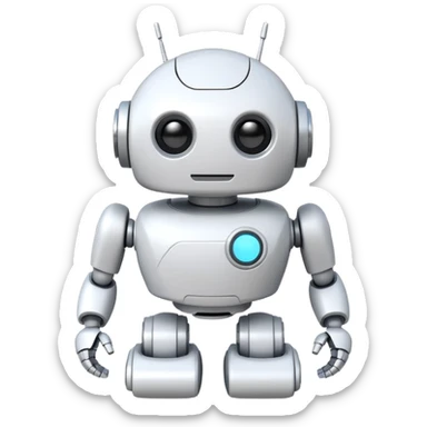 robot old cartoon simple toy white innocent round sticker