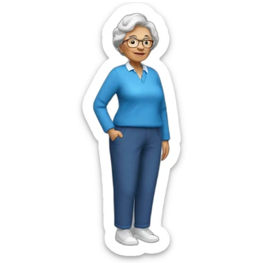 full grandmother in blue trousers sticker