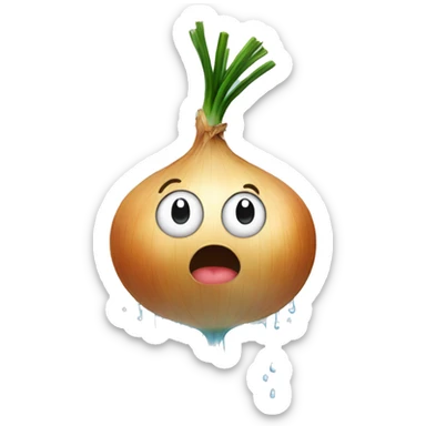 onion taking a shower sticker