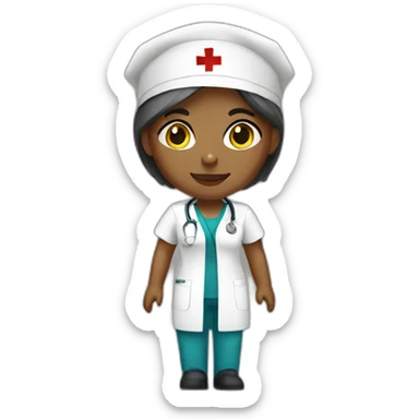 white female nurse sticker