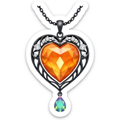 fantasy-magic-orange-necklace-diamonds sticker