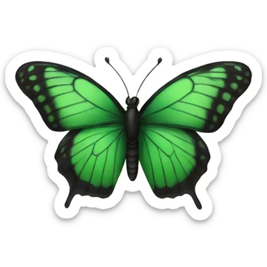 black-green butterfly  sticker