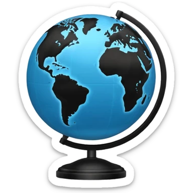 Silhouette of a  globe sticker