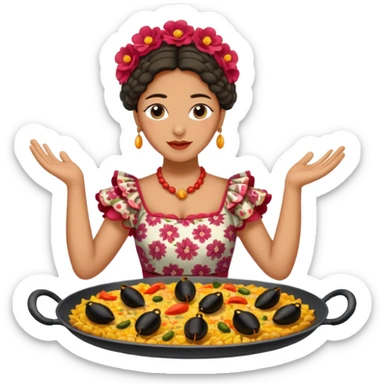 Flamenca eating paella in cadiz sticker