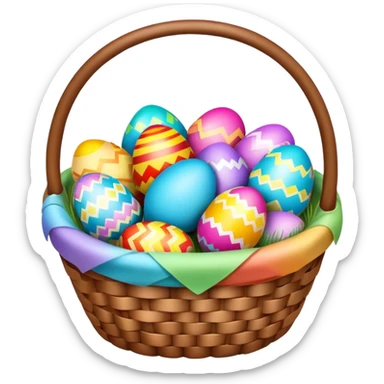  easter eggs in basket sticker